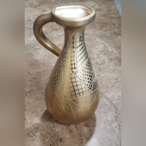 Vintage Audreys Ceramic Gold Pitcher Vase